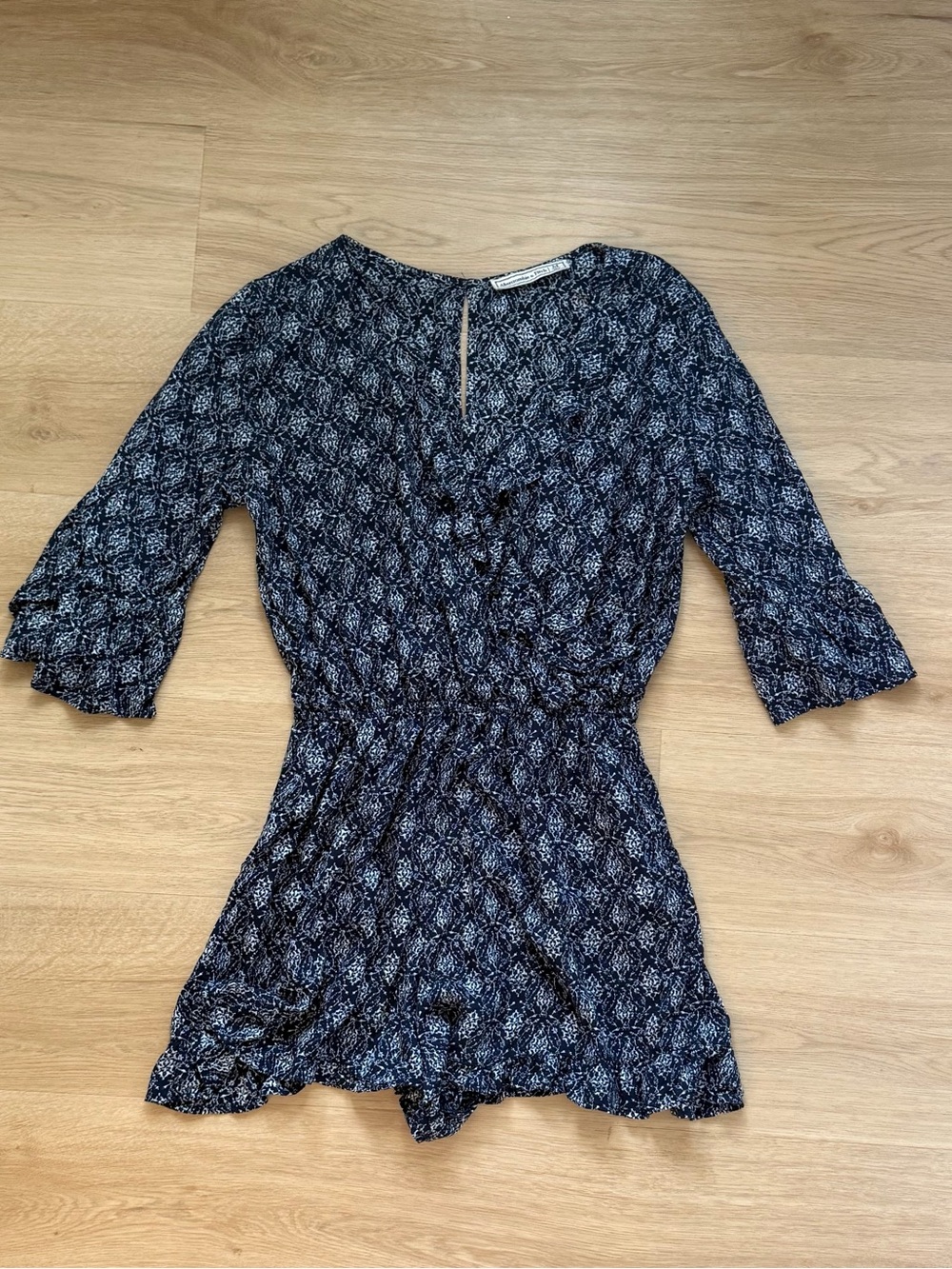 Abercrombie & Fitch Navy Floral Girls One-Piece Romper